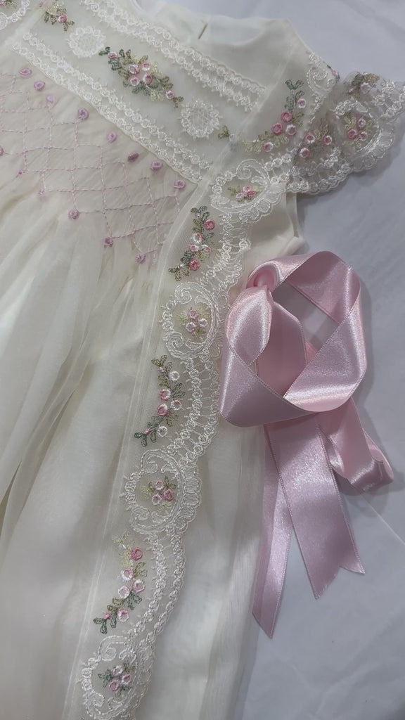 Fernanda Pink Rose 2-Piece Handsmocked Set