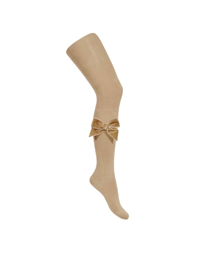 Nathalie Velvet Bow Tights - Piccoli & Co 