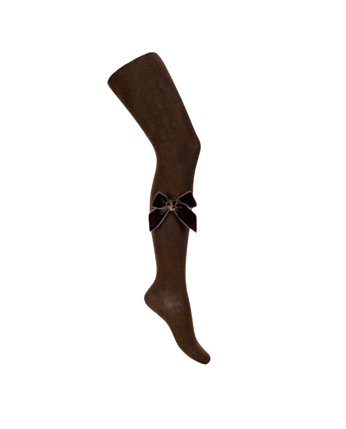 Nathalie Velvet Bow Tights - Piccoli & Co 