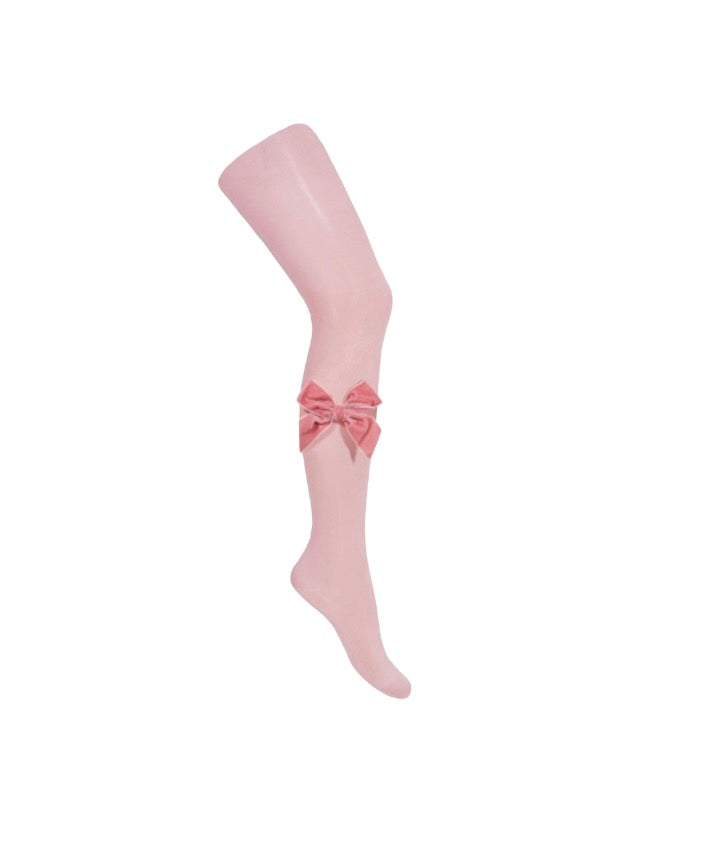 Nathalie Velvet Bow Tights - Piccoli & Co 