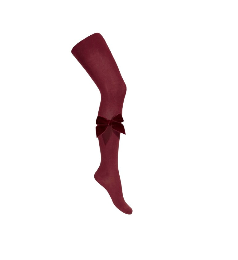 Nathalie Velvet Bow Tights - Piccoli & Co 