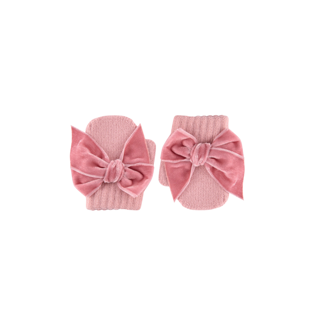 Nathalie Velvet Bow Mittens - Piccoli & Co 