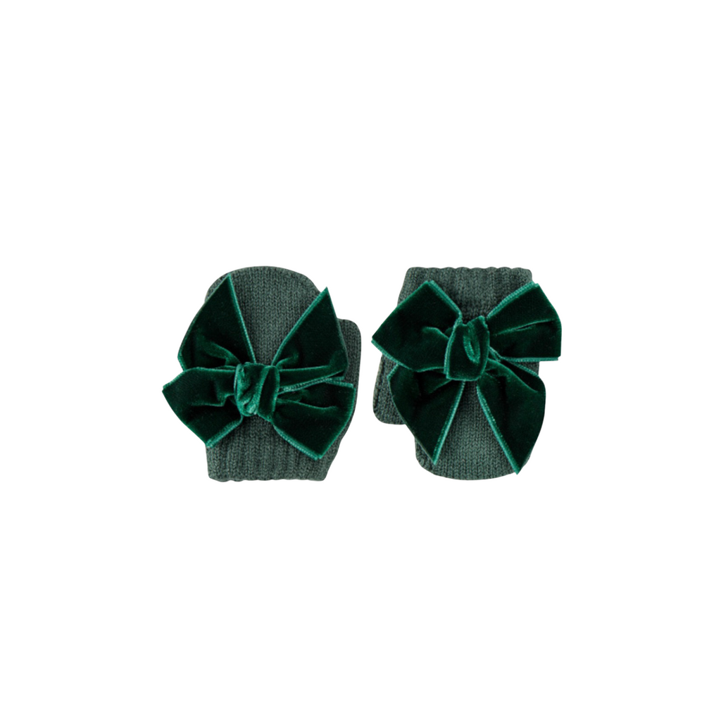 Nathalie Velvet Bow Mittens - Piccoli & Co 