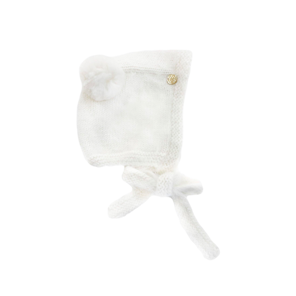 Auguste Teddy White Cashmere Bonnet - Piccoli & Co 