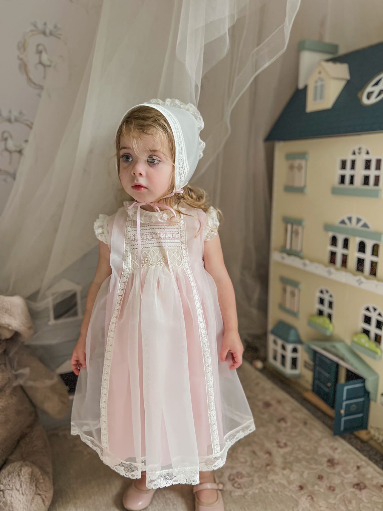 Beatrice Luxe Ivory Two 2-piece Handsmocked Dress